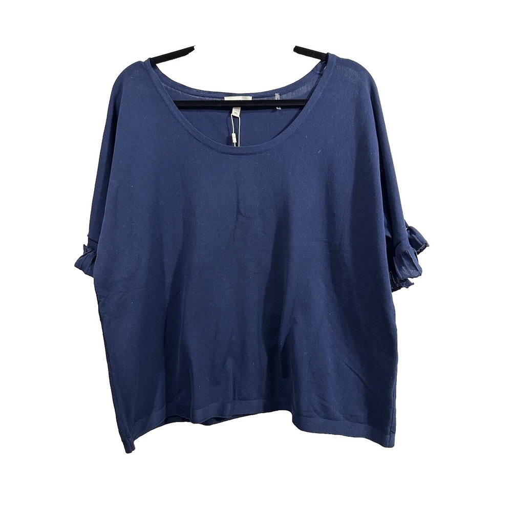KINROSS CASHMERE‎ WOMEN'S Blue Short Sleeve Tunic - TOP  SZ